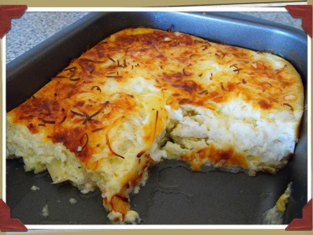 Pastel de pescado gratinado