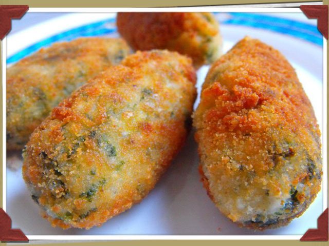 Croquetas de arroz y acelgas
