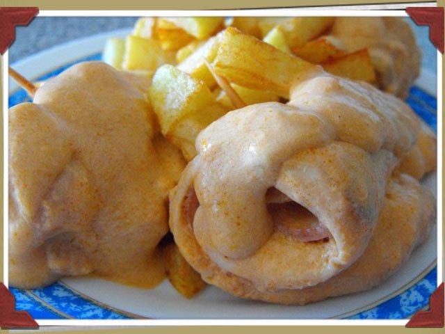 Rollitos de pollo y bacon