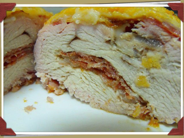 Pollo relleno gratinado