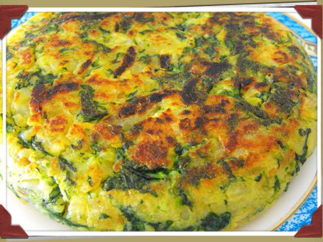 Tortilla de patatas y espinacas