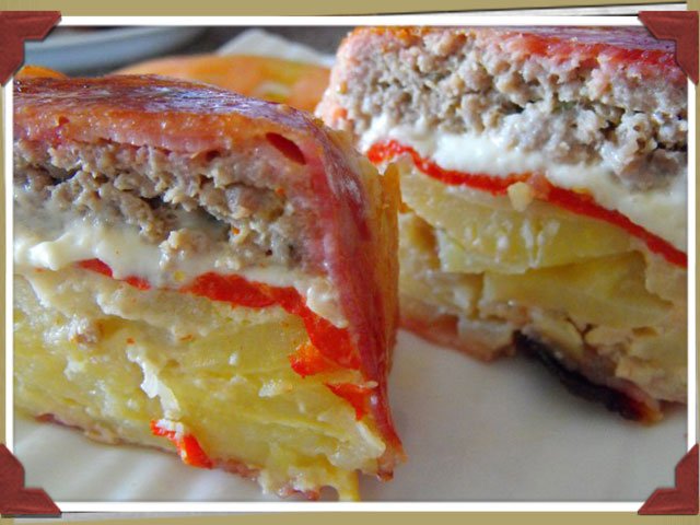 Terrina mixta de carne y tortilla