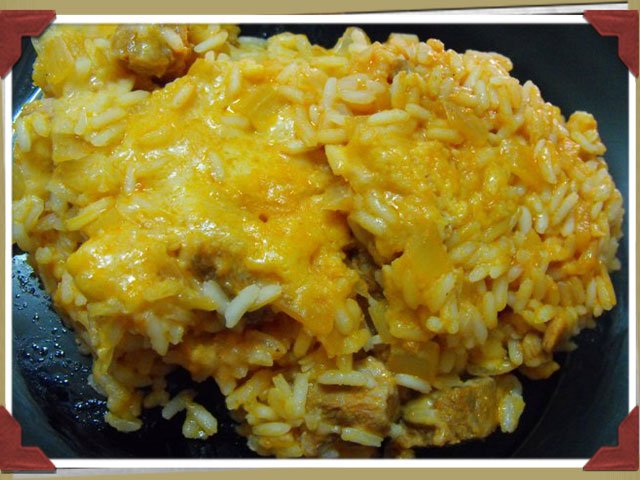 Arroz a la milanesa con carne