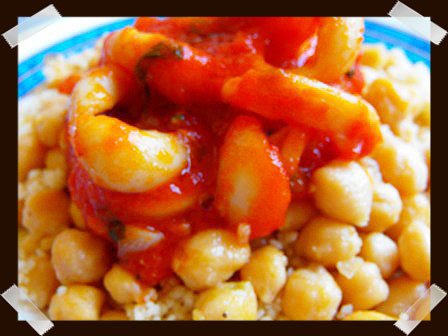 Cous cous con garbanzos y calamares con tomate Cous cous con garbanzos y calamares con tomate