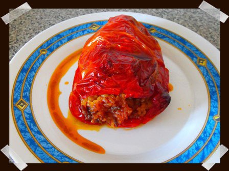 Pimientos rellenos de arroz y carne Pimientos rellenos de arroz y carne