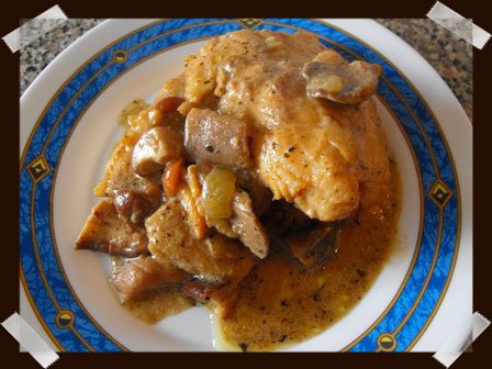 Pescado guisado con setas Pescado guisado con setas