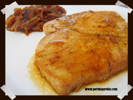 Atún encebollado al Pedro Ximenez