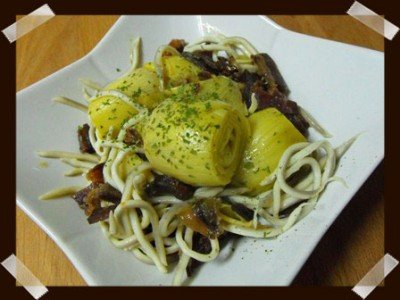 Alcachofas con cecina y gulas