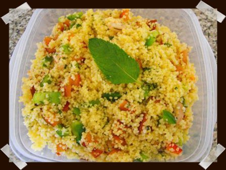 Taboulé con langostinos