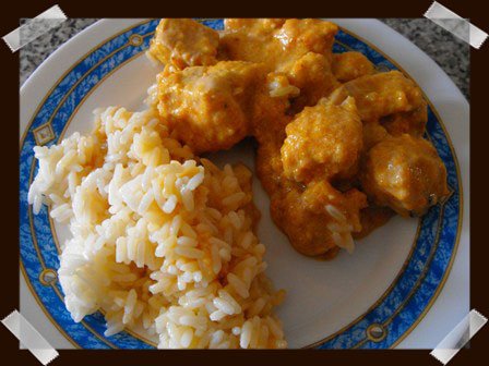 Pechuga de pavo en salsa de verduras y nata