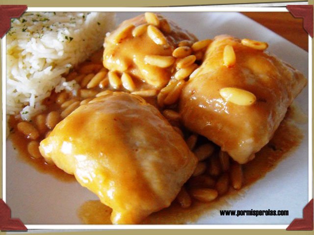 Paquetitos de pollo en salsa de membrillo