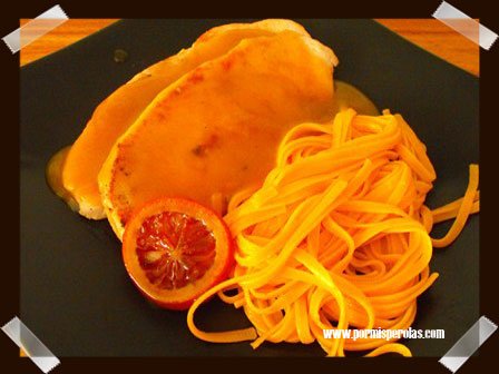 Filetes de pavo en salsa de naranja