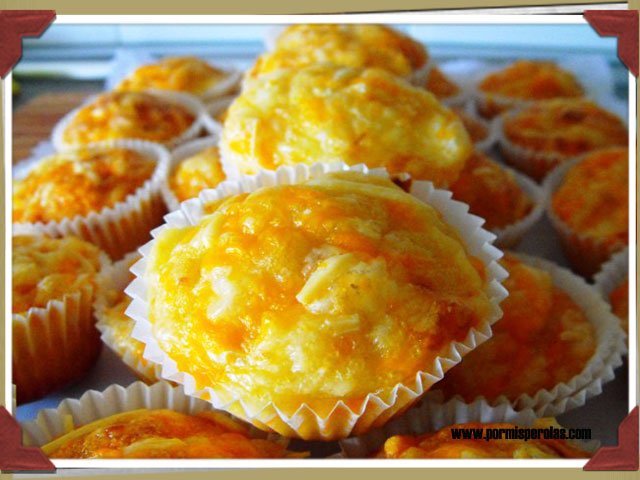 Muffins de bacon y queso